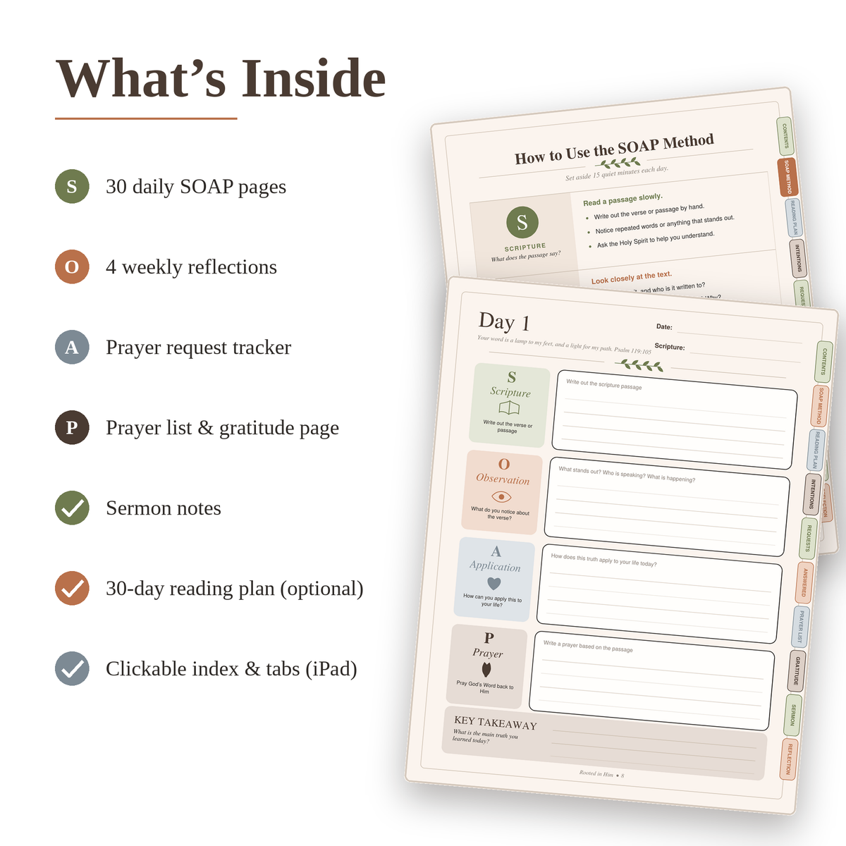 30-Day Bible Study Journal with SOAP Method