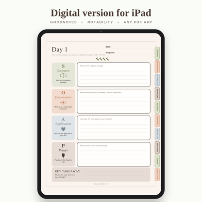 30-Day Bible Study Journal with SOAP Method